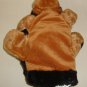Dream BLACK & Brown Dog Hand Stage FIVE FINGER PUPPET STUFFED PLUSH Toy