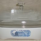 Amana browning skillet by Corning microwave bake dish with lid P-10-C-1 Vintage