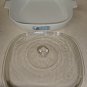 Amana browning skillet by Corning microwave bake dish with lid P-10-C-1 Vintage