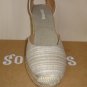 Soludos Textile Natural Printed Tall Wedge Espadrilles Women's Size US 9.5 NEW