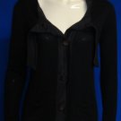 TALBOTS Collection Black Cardigan With Silk tie Size Small Made w Italian Yarn