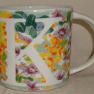 Anthropologie Floral Monogram Mug Initial “K” Coffee Tea Cup