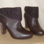UGG Australia Dandylion Tres Brown Leather Knit Ankle Boots Size 8 NIB 1008755