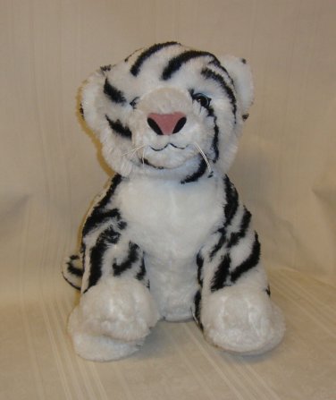 Build A Bear Workshop Retired White Tiger Plush Stuffed Animal 13" Seated, Used