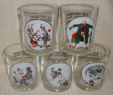Beverage Glasses The Saturday Evening Post set of 5