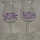 Tony's On the Pier Purple letter Tulip Glass Redondo Beach Pier Set of 2 Glasses