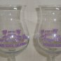 Tony's On the Pier Purple letter Tulip Glass Redondo Beach Pier Set of 2 Glasses