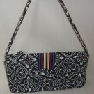Vera Bradley Knot Just a Clutch Black &White w Multi Color Stripe Purse Handbag