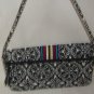 Vera Bradley Knot Just a Clutch Black &White w Multi Color Stripe Purse Handbag