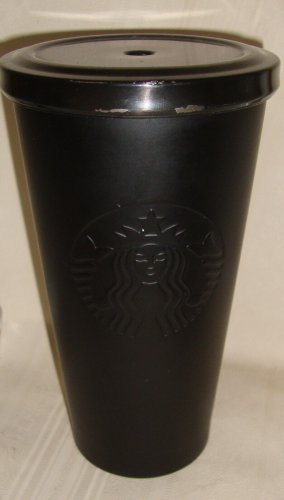Starbucks 2014 MATTE Black 16 OZ  Stainless Steel Tumbler Cold Cup Rare NO STRAW