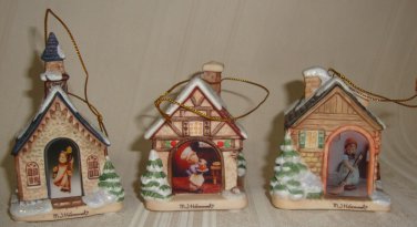 HUMMEL Village Bakery, Candlelight Church, & Company Bakery Lot of 3 Ornaments