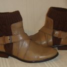 SPLENDID Tan Leather Cable Knit Toronto Ankle Boots Bootie Size 6.5 , No Box