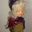 MARK ROBERT CHRISTMAS FAIRY ELF With Burgundy/Purple Hat with Bells Ornament