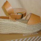 SOLUDOS  Nude Minorca High Platform Leather Strap Sandals Women's Size 9 NEW
