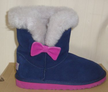 UGG AUSTRALIA KOURTNEY Bow Boots Youth Size 5 = Womens 7, Used No Box #1005398K