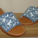 Soludos OTOMI City Medium Denim Embroidered Sandals Slide Women Size US 8.5 NEW
