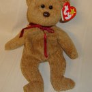 Ty Beanie Babies Curly The Bear Plush  Brown Nose & Black Eyes With tag error