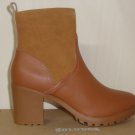 Soludos Dani Saddle Shearling Platform Stacked Heel Ankle Boots Size US 8.5 NEW