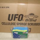 UFO Brand 4"x3"x1" Cellulose Sponge Scrubbers 60/3 pack