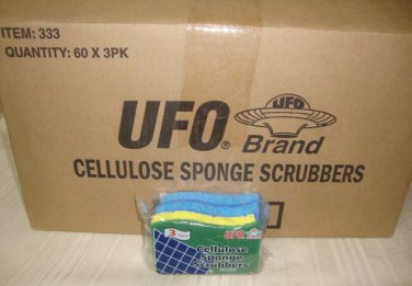 UFO Brand 4"x3"x1" Cellulose Sponge Scrubbers 60/3 pack