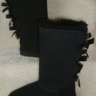 UGG BAILEY BOW Tall Black Boots Youth 4 = Women's US 6 NEW, No Box Triplet Bow