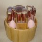 Bamboo Rotating Carousel + 17 Brushes + 4 Make up Blenders NEW 23 Pieces