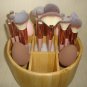 Bamboo Rotating Carousel + 17 Brushes + 4 Make up Blenders NEW 23 Pieces