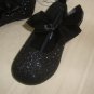 Koala Baby Black Sparkle Glitter W Bow Flat Shoes Baby Size 6 NEW Elegant & Cute