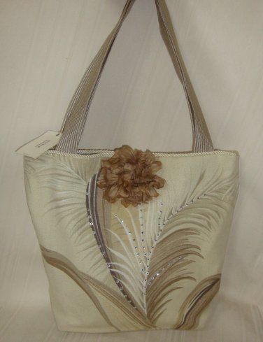 NIZNIK New York LA MIRADA Bag Boutique Designer Handbag Fabric W Rhinestones NEW