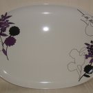 The Cellar Violet White Purple Oval Serving Platter Ceramic Plate Vintage