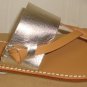 Soludos Slotted Thong Sandal  Platinum & Tan Leather Women's Size US 7 NEW