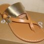Soludos Slotted Thong Sandal  Platinum & Tan Leather Women's Size US 7 NEW