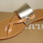 Soludos Slotted Thong Sandal Platinum & Tan Leather Women's Size US 7 NEW