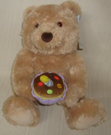 GUND HAPPY BIRTHDAY BEAR Brown Plush Stuffed Animated Sings, Moves Lights Up 17"