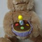 GUND HAPPY BIRTHDAY BEAR Brown Plush Stuffed Animated Sings, Moves Lights Up 17"