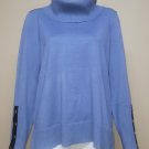 Melissa Paige Blue Quiet Harbor Cowl Neck Long Sleeve Sweater Size XL NEW