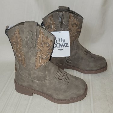 Cowboy Boots Square Toe KIDS Size US 12 Faux Leather By Pawz Stepping Stones NEW