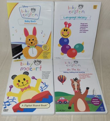 Baby Einstein DVD Lot of 4 DVDs Great For Kids Baby bach, on the go, mozart.