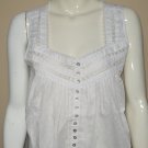 Eileen West White Sleeveless with Lace Detail Nightgown Women Size MED NEW