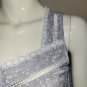 Eileen West Gray Sleeveless Lace Detail Long Ruffle Nightgown Women Size XS NEW