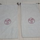 Hermes Paris logo drawstring Shoes Dust Bags Set of 2 , Authentic