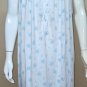 EILEEN WEST White / Blue Floral Cap Sleeve Nightgown w Lace Size Sm NEW E5025046