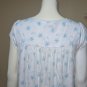 EILEEN WEST White / Blue Floral Cap Sleeve Nightgown w Lace Size Sm NEW E5025046