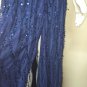 Giffniseti Navy Blue Long Sequin One Shoulder Side Slit Dress Gown Size MED