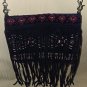 Ash & Sara Tapestry Fringe crossbody bag with Metal Strap NEW, no tag