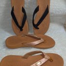 ONCAI Flip Flops  Metallic & Black Sandals Women Size US 11 NEW Lot of 2 PAIRS