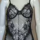 ITOO Fashion Black Mesh Lace Bodysuit Women's Size Small NEW