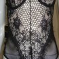 ITOO Fashion Black Mesh Lace Bodysuit Women's Size Small NEW