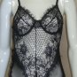 ITOO Fashion Black Mesh Lace Bodysuit Women's Size MED NEW with Tags