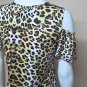 ASH & SARA Leopard Cold Shoulder Top Blouse with Colorful Design Women Size Sm